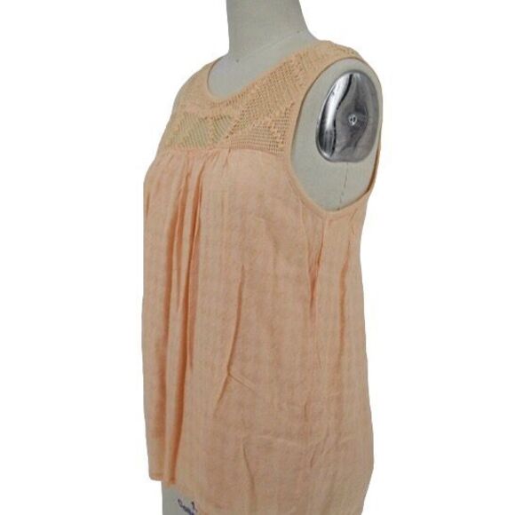 Lucky Brand Peach Pieced Mesh Sleeveless Top N0248 - Picture 3 of 8